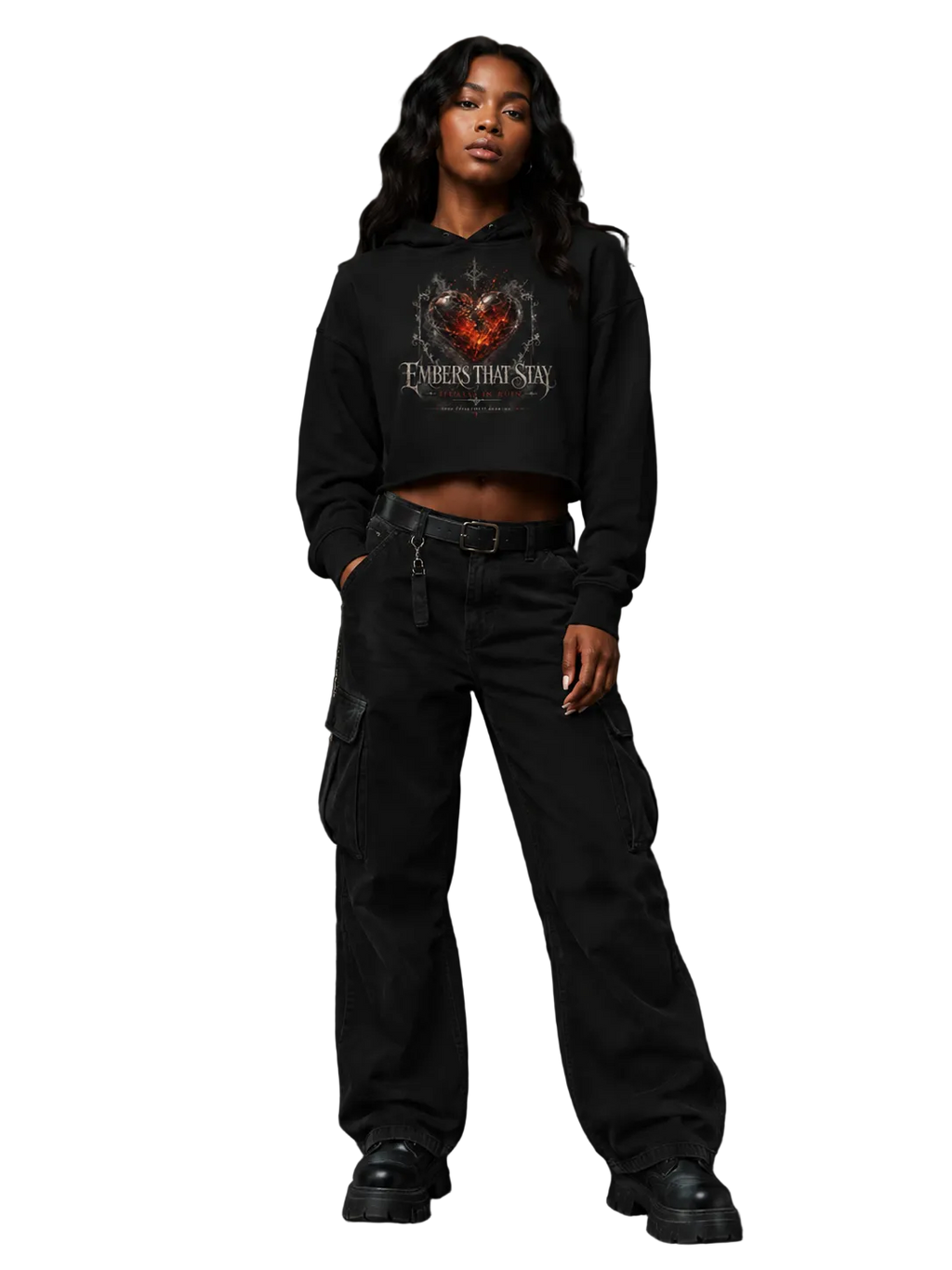 Embers That Stay Crop Hoodie
