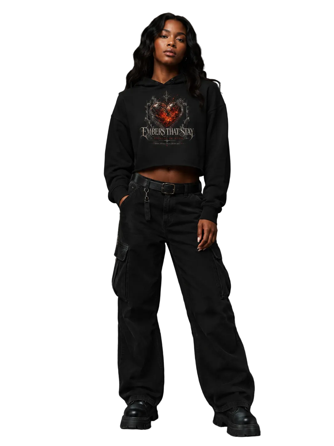 Embers That Stay Crop Hoodie