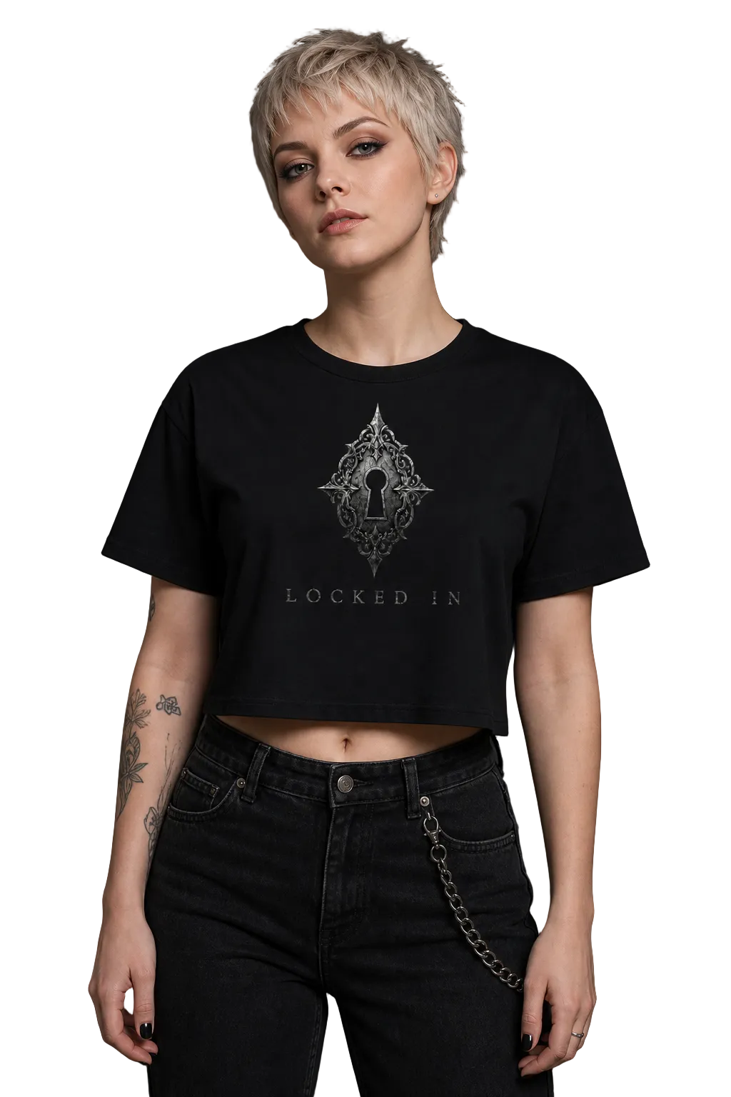 Locked In Crop Tee — Rituals In Ruin