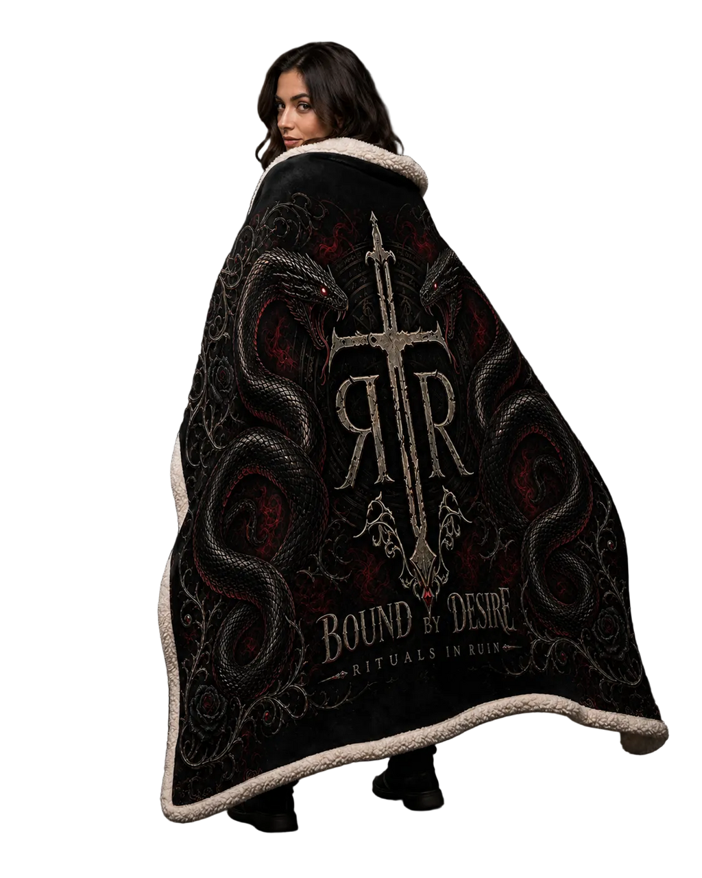 Twin Serpents — Bound by Desire Sherpa Blanket