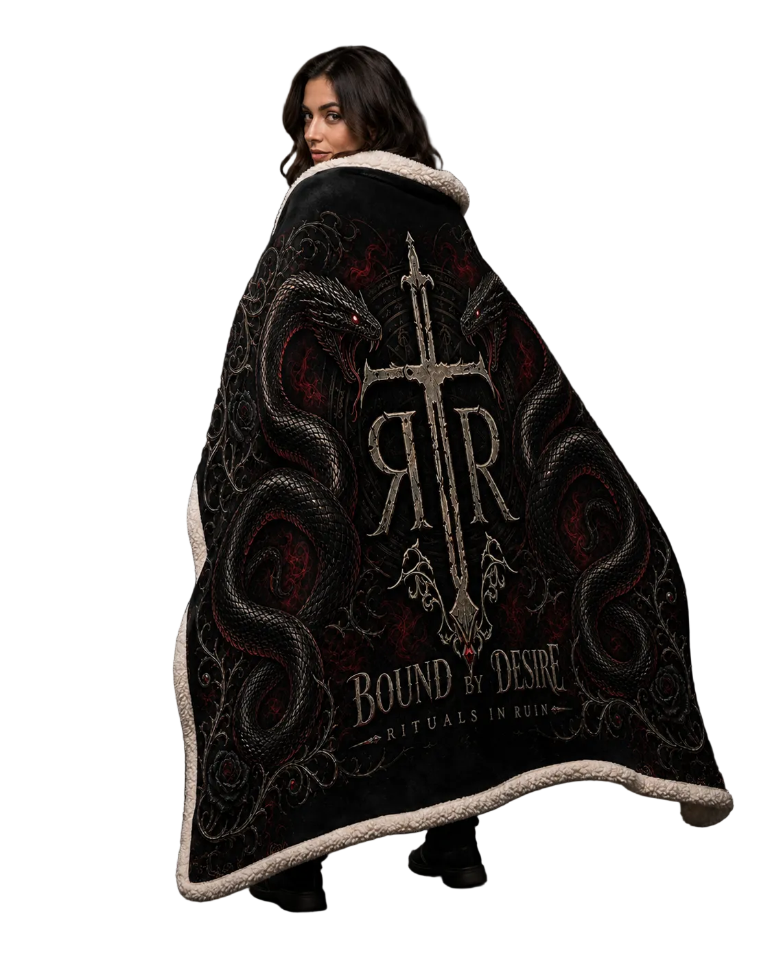 Twin Serpents — Bound by Desire Sherpa Blanket