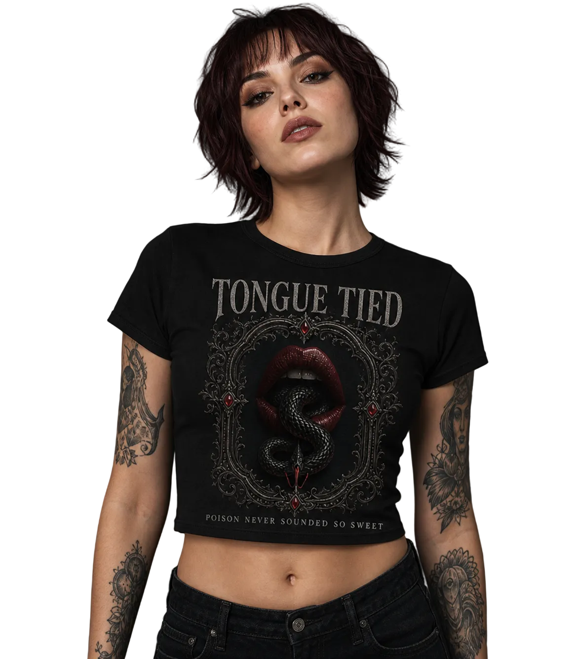 Tongue Tied Poison Never Sounded So Sweet Crop Tee