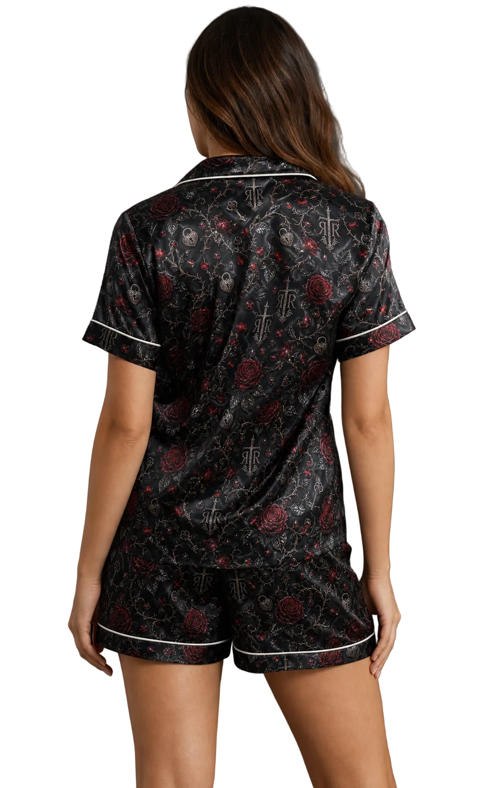 Roses After Midnight Women’s Short-Sleeve Pajama Top