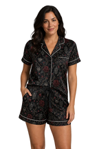Roses After Midnight Women’s Short-Sleeve Pajama Top